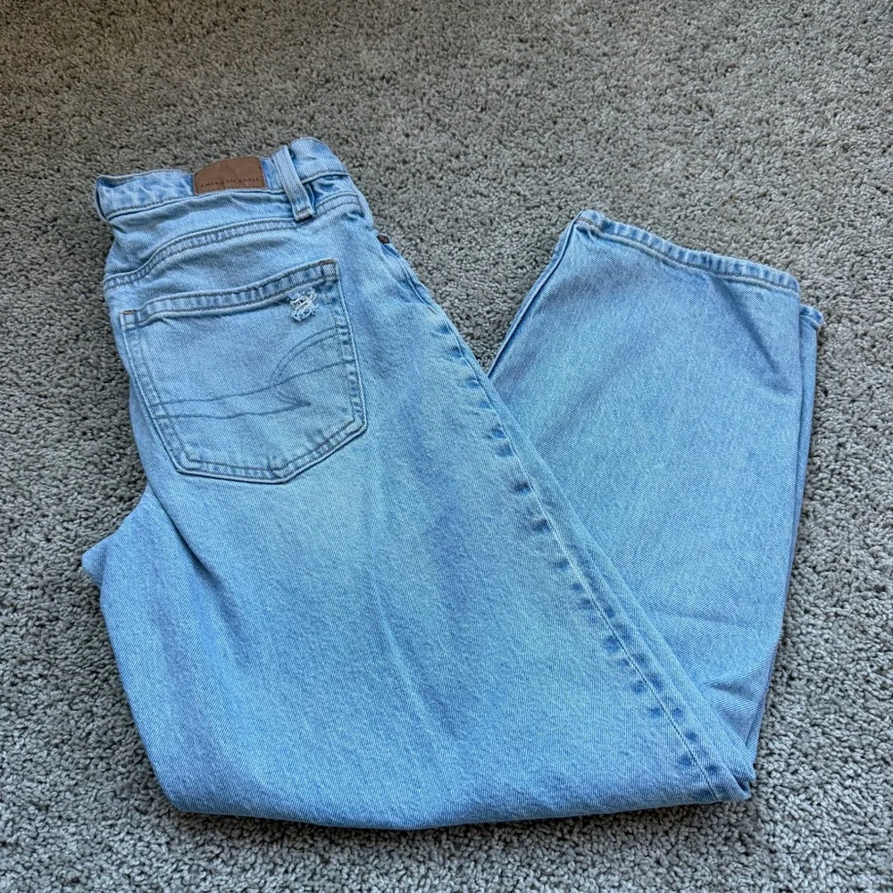 American Eagle Light Wash Barrel Jeans Size 0 - Picture 1 of 9